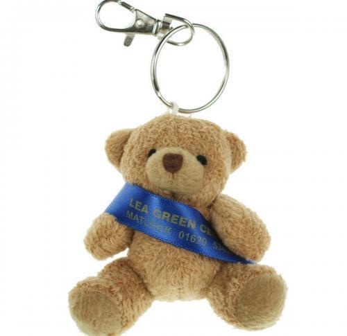 Printed 8cm Tubby Teddy Bear Keyring With Sash