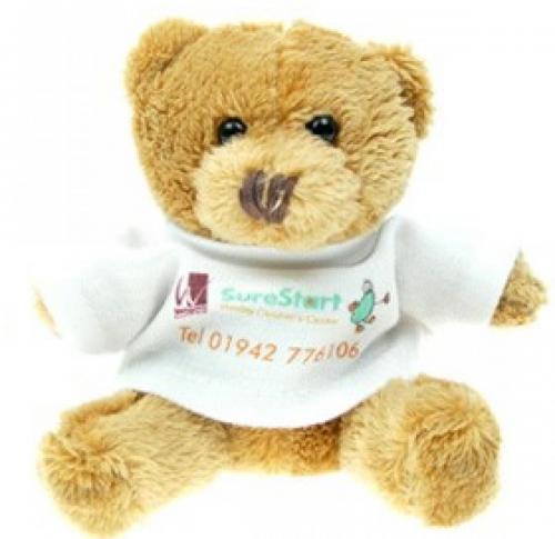 10cm Mini Teddy Bear with logo T-shirt
