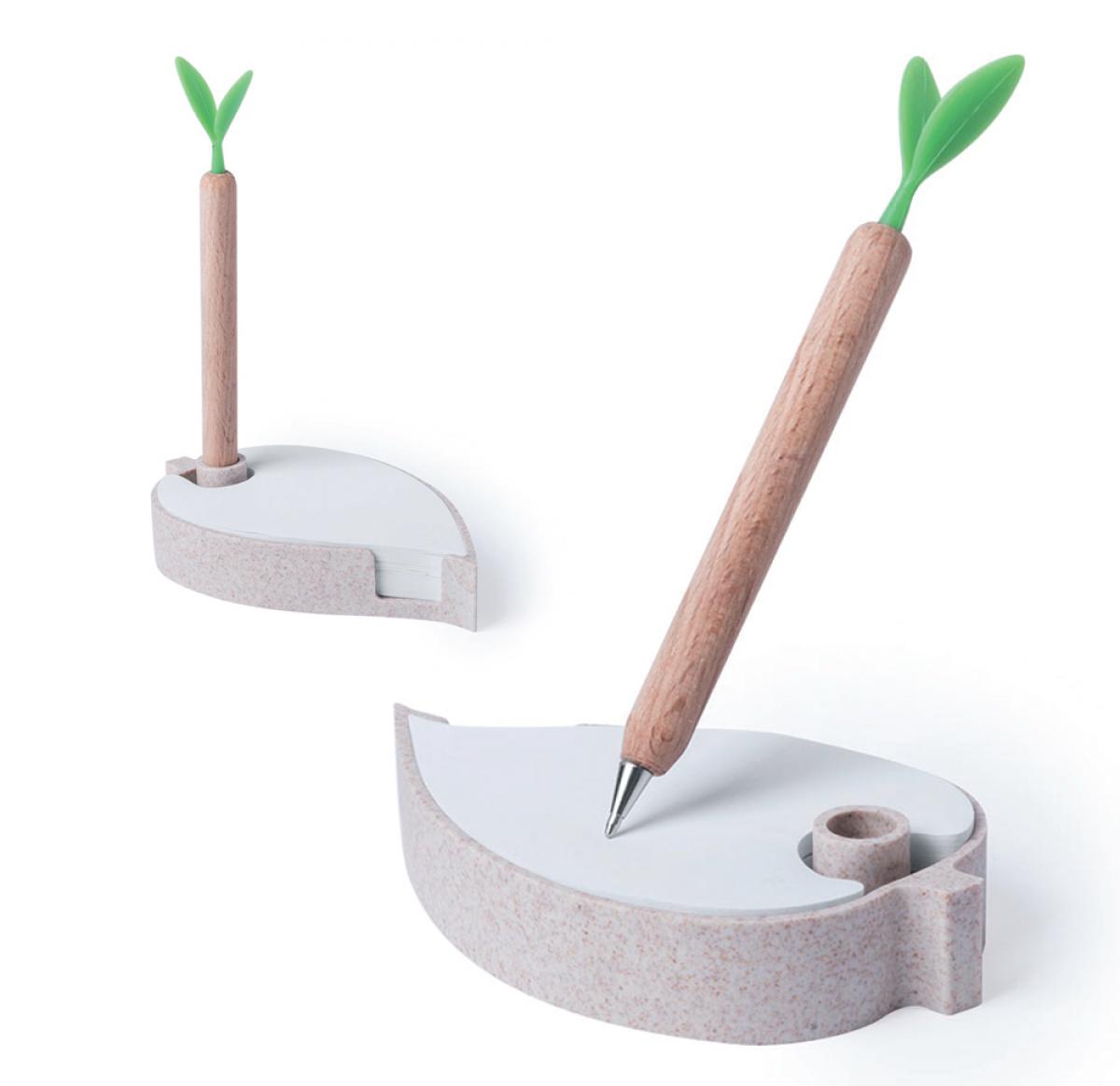 Recycled Notepad Holder Including Wooden Eco Pen Buy Promotional