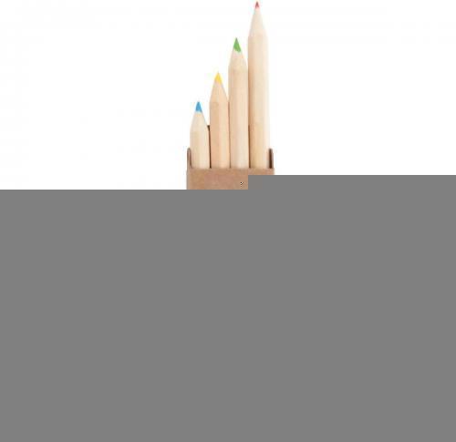 4 Colouring Pencils In Natural Cardboard Box Custom Logo