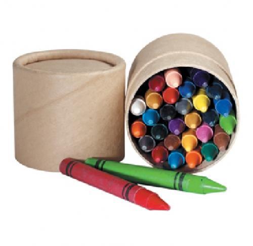 30 Wax Crayons in Cardboard Tub