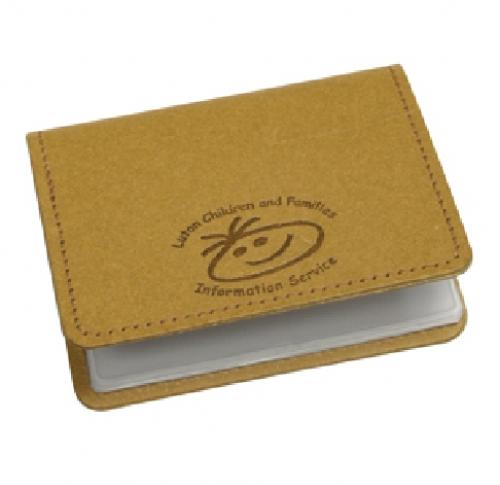 Eco Recycled Natural Leather Business Card Wallet
