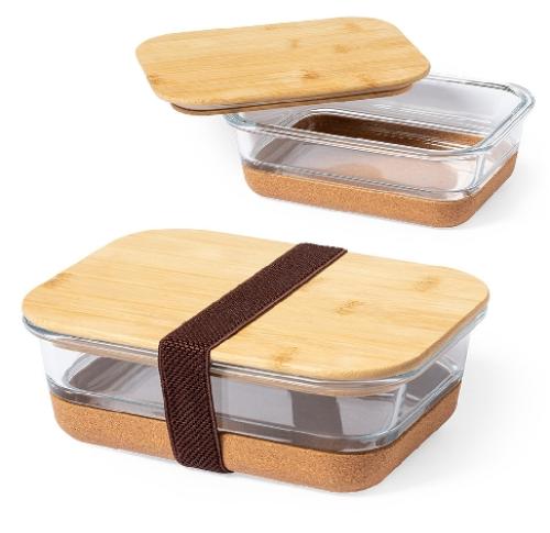 Branded Lunch Boxes Glass, Bamboo Lid 730ml Capacity