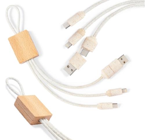 Charging Cable Natural Wood And Wheatstraw