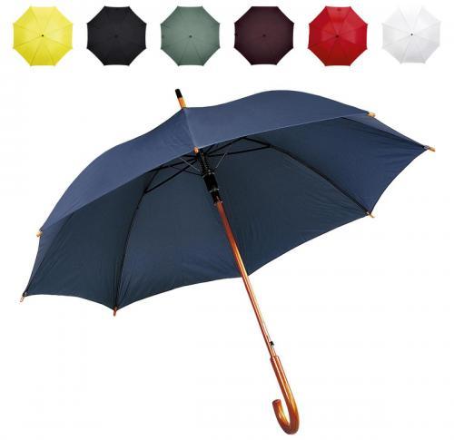 Automatic Wooden Crook Umbrella