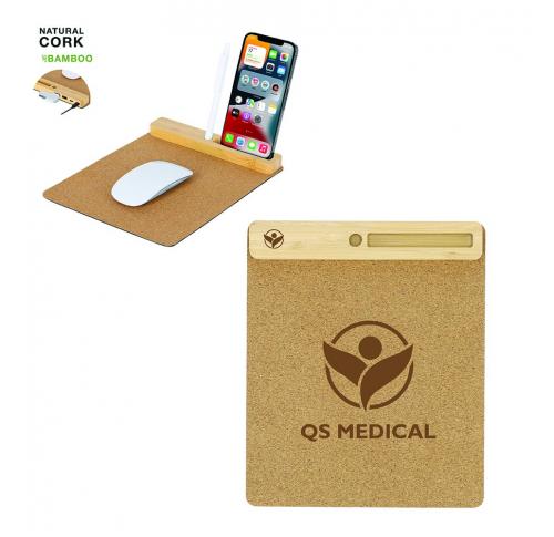 Cork Mousemat Phone Holder  Multifunction Mousepad 