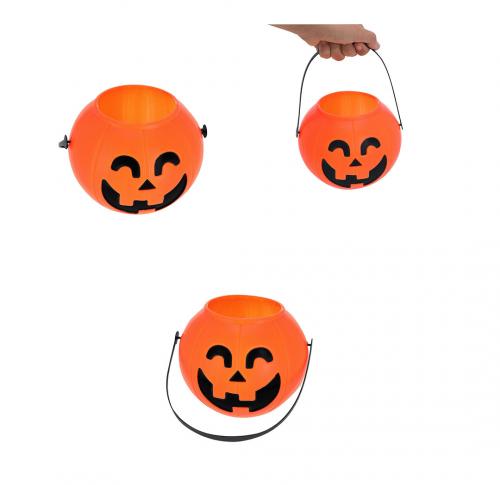 Halloween Cauldron Orange Pumpkin Basket