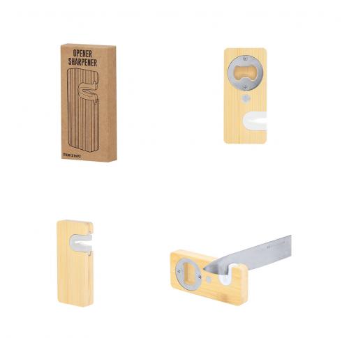 Magnetic Bamboo Bottle Opener Knife Sharpener Stowel