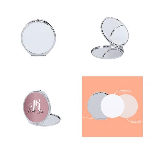 Full Colour Die Sublimation Metal Folding  Pocket Mirror Ariela