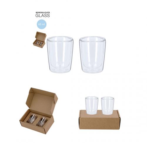 Set of Two Glass Cups 65ml