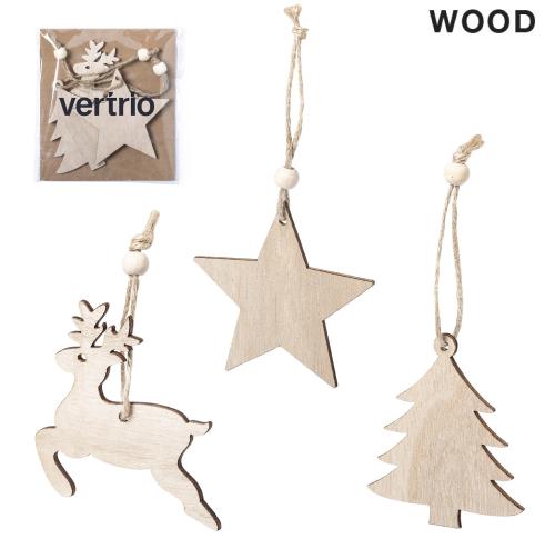 Christmas Decoration Set - 3 Wooden Christmas Figures