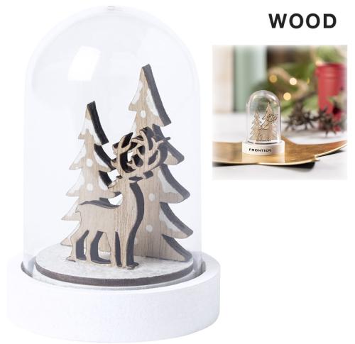 Wooden Christmas Scene Decoration Dome