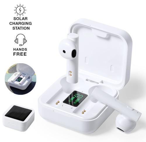 In Ear Headphones Solar Charging Panel in Case