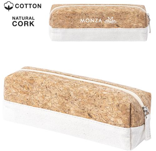 Printed Eco Pencil Cases Natural Cork & Raw Cotton