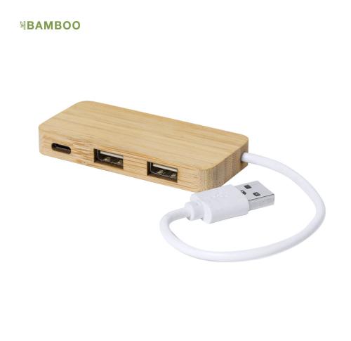 Branded Bamboo USB Hubs Norman