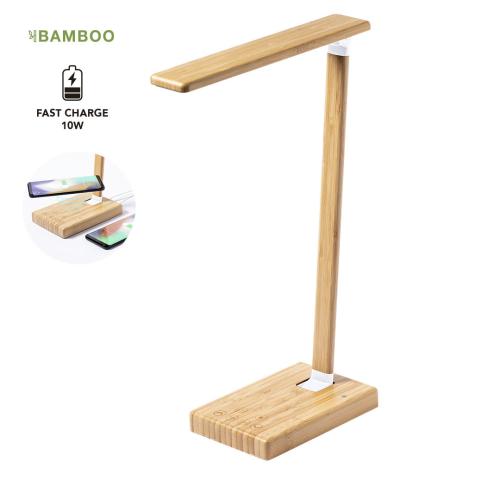 Foldable Bamboo Task Light & Wirelesss Charger