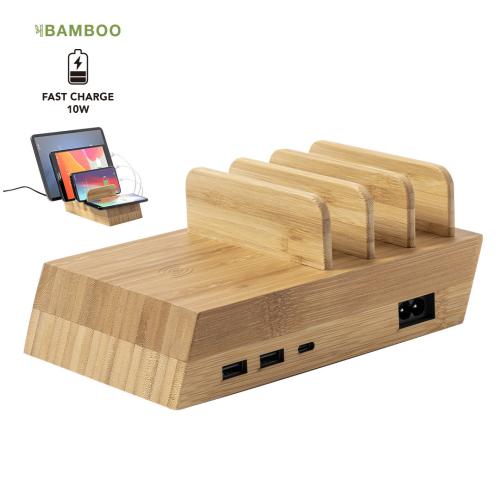 Bamboo Sustainable Multi Device Wireless Charger x 4 Devices 