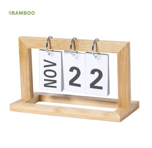 Perpetual Bamboo Desk Calendar Laser Engraved Vitelix