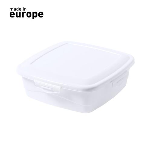 Lunch Box White PP 1 Litre Capacity Square Travil