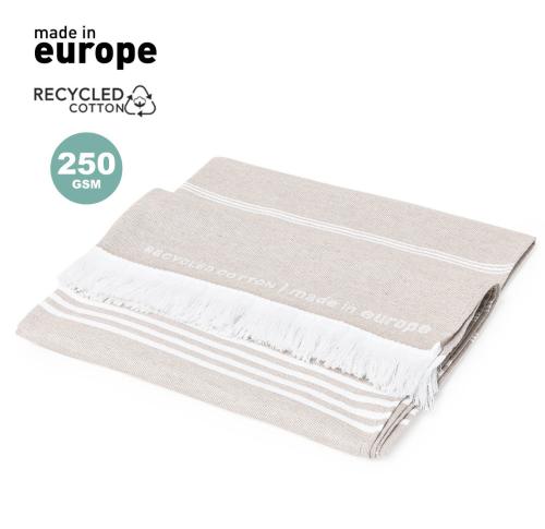 Recycled Cotton Hamman Towel Natural With Tassles 150 x 80 cms 