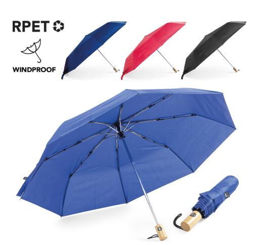 Custom Eco Recycled RPET Umbrellas Bamboo Handle