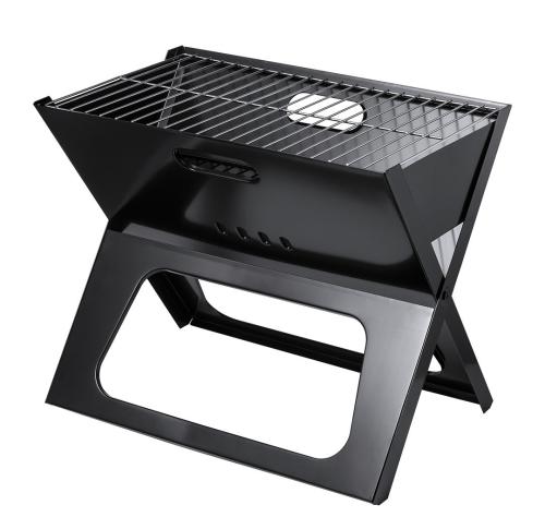 Foldable Barbecue Black Metal Suitable for Camping