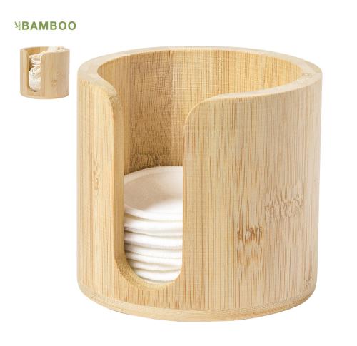 Bamboo Cosmetic Pad Makeup Remover Dispenser Kiam