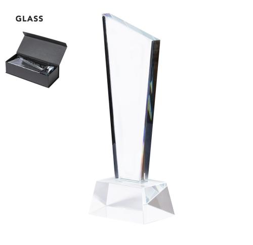 Luxury Glass Trophy Laser Engraved Presentation Case Foam Interior
