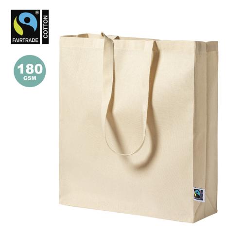 Branded Fair Trade Certificated 100% Cotton Tote Bags  With Gusset 