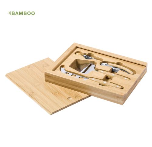 Bamboo Wine And Cheese Knife Set & Cutting Board Serving Platter
