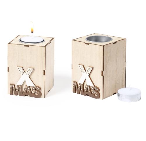 Christmas Scented  Candle Wooden Tea Light Holder 