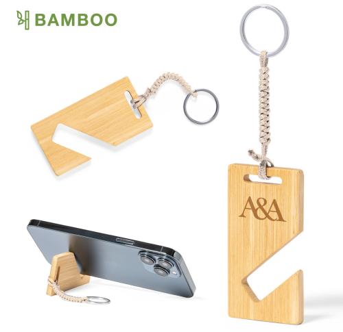 Bamboo Phone Holder Keyring