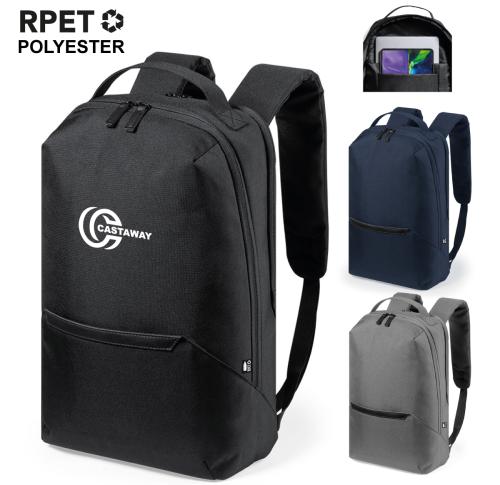 Recycled Plastic Backpack RPET - Tablets Up To 10 inches and Laptops Up to 15