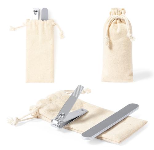 Manicure Set In Natural Cotton Drawstring Bag