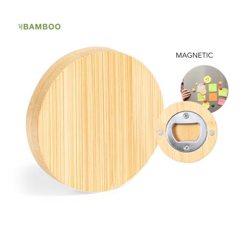 Bamboo Wooden Circular Magnetic Bottle Opener Fridge Magnet