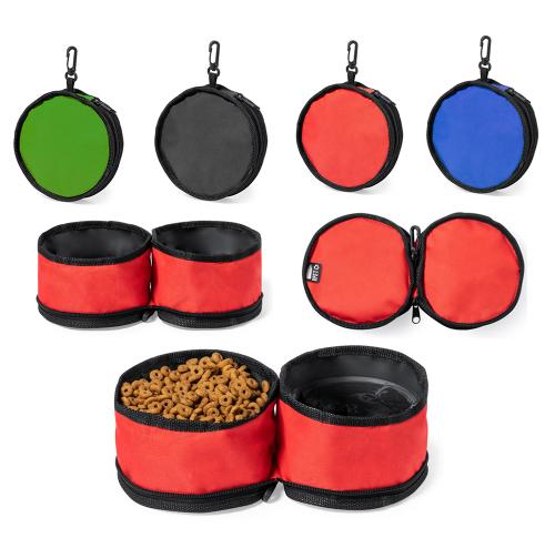 Portable Pet Feeding Bowl Recycled PET Two Compartments