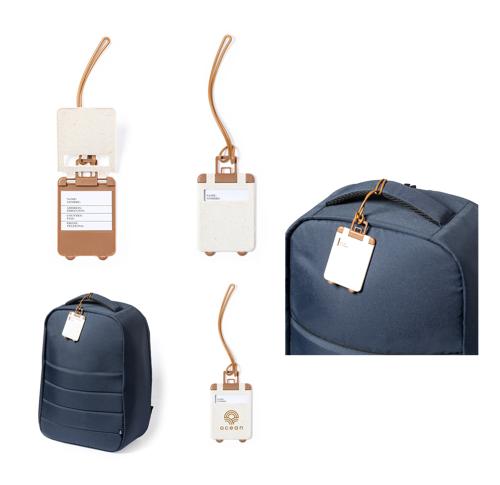 Wheatstraw and Leather Luggage Tag Cliffer