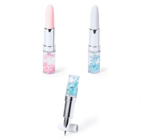 Printed Lipstick Shaped Ballpens Coloured Liquid