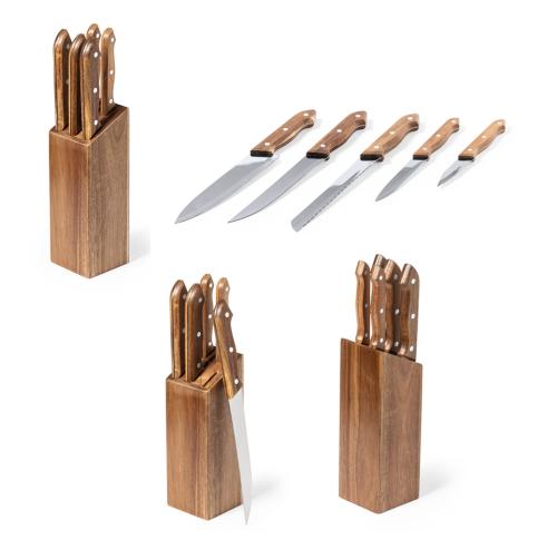 Wooden Knife Block Set Wheeler