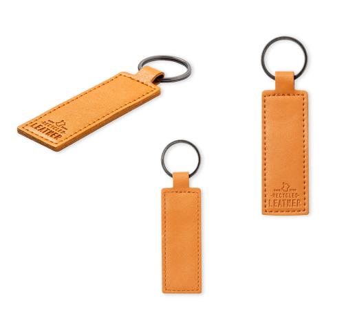 Recycled Leather Rectangular Keyring Noemix