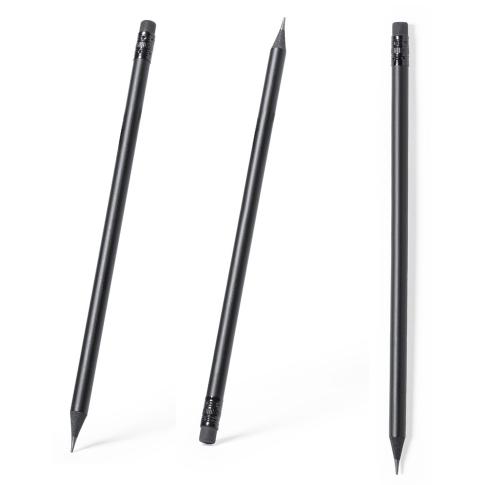 Matte Black Natural Wood Pencil With Eraser