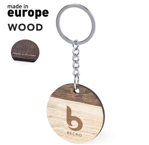 Branded Round Wooden Keyrings Ciran