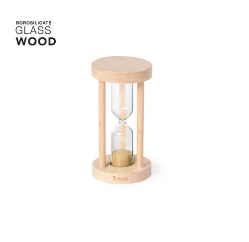 Custom Traditional Sand Timer 3 Minutes Glass And Beech Wood