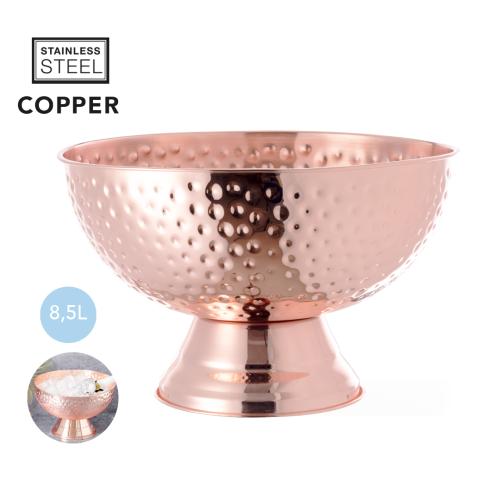 Branded Rose Gold Stainless Steel 8.5 Litre Round Champagne Cooler