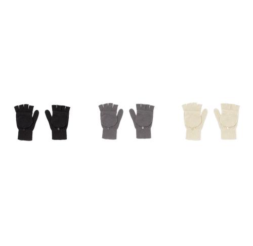 Branded Acrylic Gloves Fingerless Convert To Mittens
