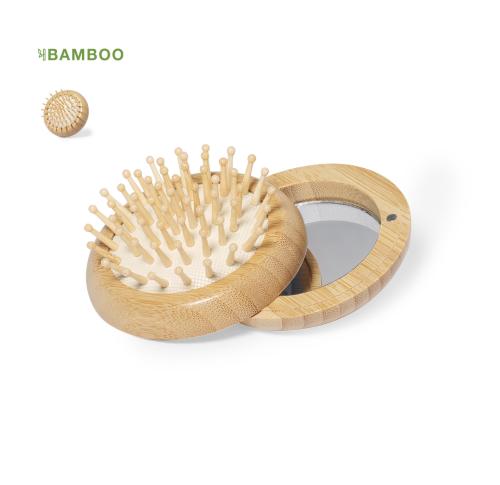 Promotional Round Wooden Hair Brushes With Mirror