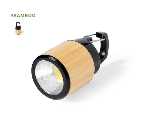 Custom Logo Bamboo Mini Torch 3 LEDs Battery Powered
