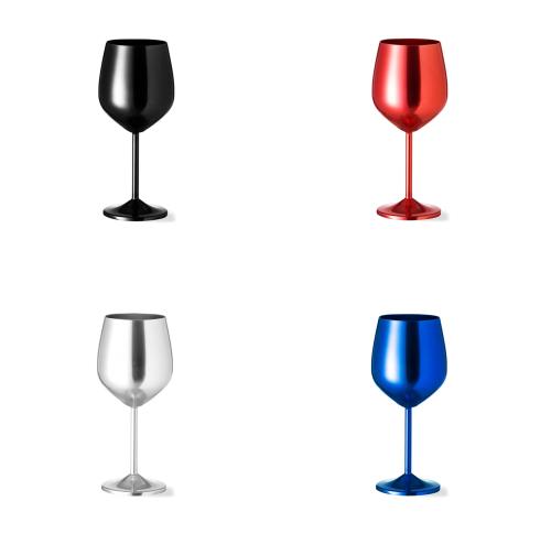 Custom Logo Aluminium Wine Glasses Metallic Colours 540ml