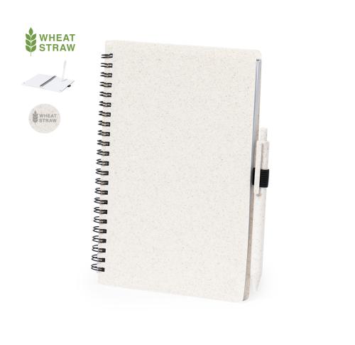 Printed Spiral Notebooks & Wheatstraw Pen 80 Sheets