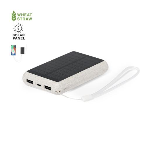 Printed Solar Powered Portable Power Banks  5000 mAh Wheastraw 